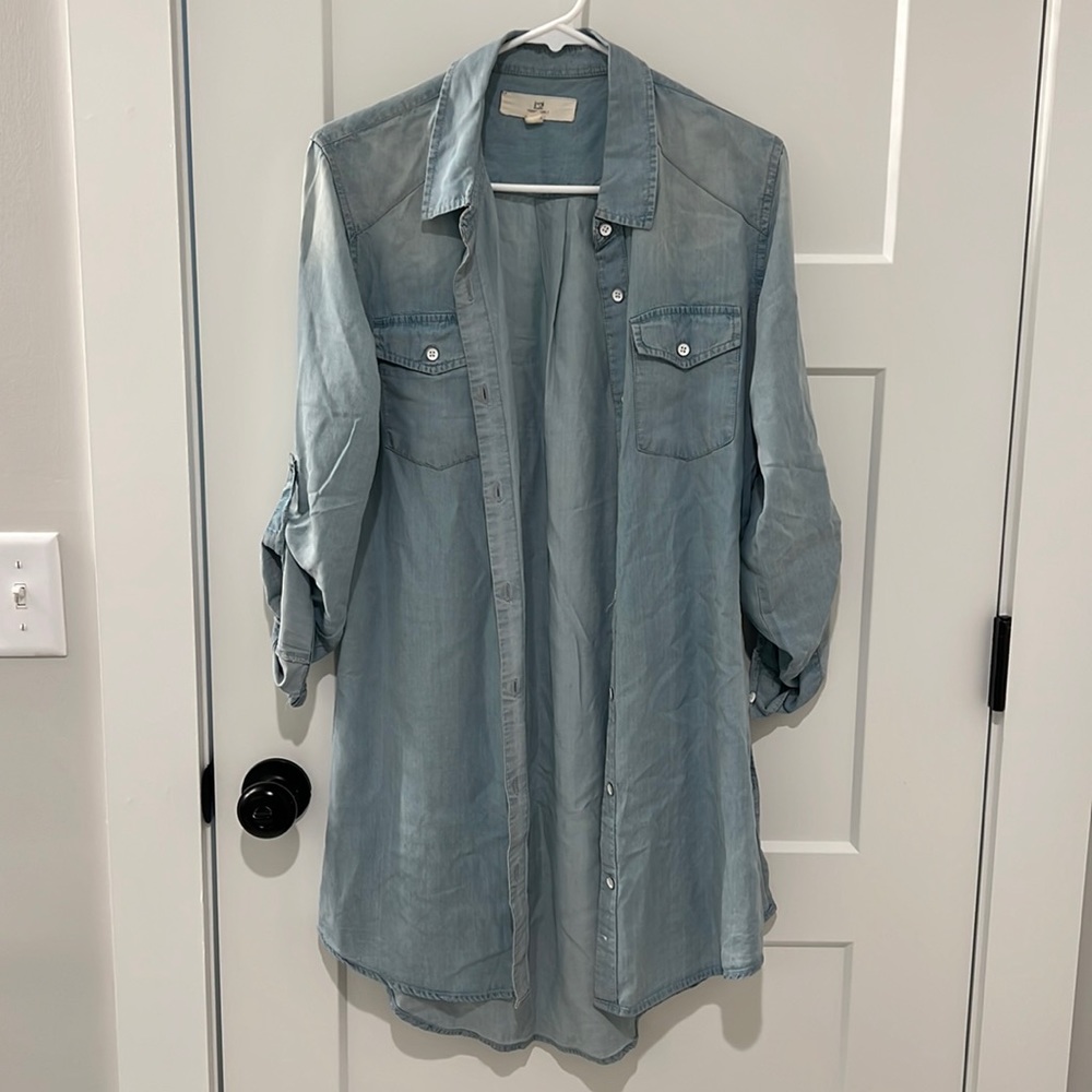Oversized denim shirt